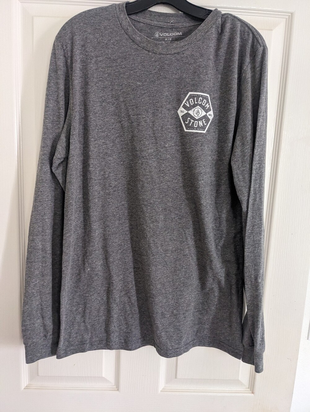 Volcom Men's Long Sleeve Gray Logo Tee